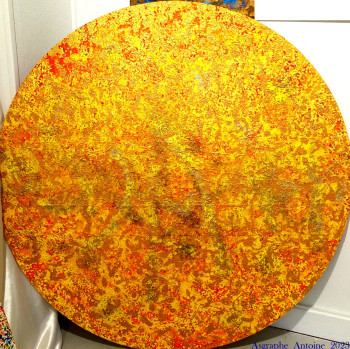Œuvre contemporaine nommée « TABLEAU CIRCULAIRE SUR BOIS - PEINTURE ACRYLIQUE ET TECHNIQUES DIVERSES - A REALISER SUR COMMANDE . », Réalisée par ASGRAPHE2023