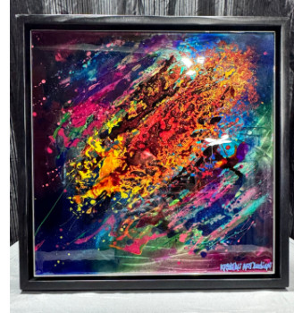 Œuvre contemporaine nommée « Rainbow Sky », Réalisée par KRYSTALI ARTDESIGN