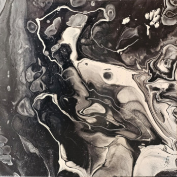 Œuvre contemporaine nommée « Black and White », Réalisée par FABIENNE RIBEYROLLES