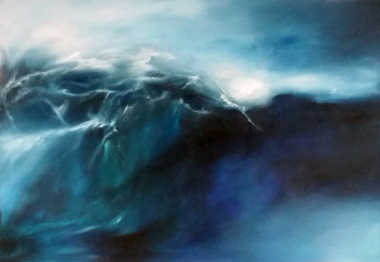 Œuvre contemporaine nommée « Bleu marine », Réalisée par FABIENNE RIBEYROLLES