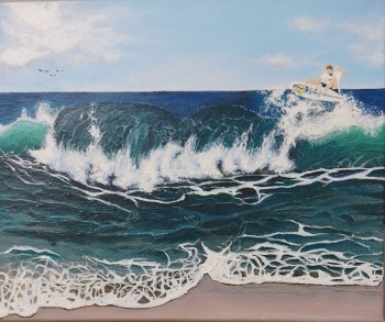 Œuvre contemporaine nommée « "Surfing good vibes" », Réalisée par ANNE MARIE SOUSA