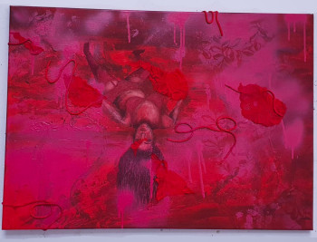 Œuvre contemporaine nommée « Femme en rouge », Réalisée par JUSTINE GéRARD