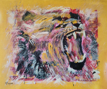 Œuvre contemporaine nommée « Le lion », Réalisée par MARIE-LAURE TOURNIER
