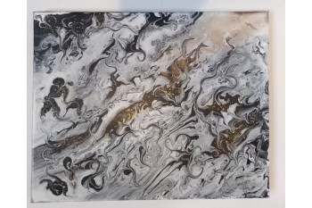 Œuvre contemporaine nommée « Vagues d'Or », Réalisée par SYLVIE GOTTELAND