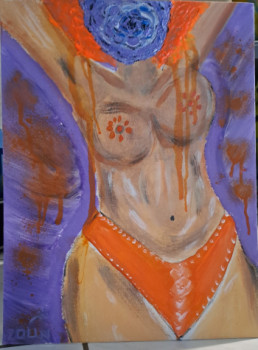 Œuvre contemporaine nommée « Fleur a Culotte orange », Réalisée par ZOUN