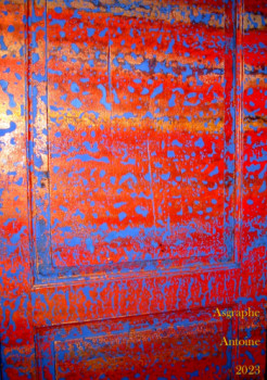 Œuvre contemporaine nommée « CREATION D' UN TABLEAU SUR UNE PORTE EN BOIS - IDEE DE DECORATION », Réalisée par ASGRAPHE2023