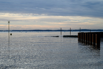 Œuvre contemporaine nommée « Fin de journée hivernale sur le Bassin », Réalisée par MARIE LABARTHE-PON