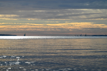 Œuvre contemporaine nommée « Naviguer sur le Bassin d'Arcachon en hiver », Réalisée par MARIE LABARTHE-PON