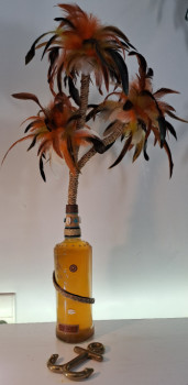 Œuvre contemporaine nommée « BOUTEILLE DE BAR DÉCO "OLD NICK 1" », Réalisée par AKKART-DECOBOIS