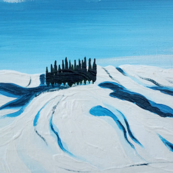 Œuvre contemporaine nommée « les cyprès en hiver », Réalisée par LEPORIARTSTUDIO
