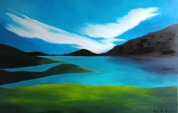 Œuvre contemporaine nommée « Le Lac de Saint Cassien », Réalisée par ANNE DE MASSIAC