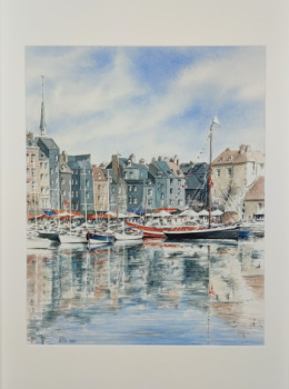 Œuvre contemporaine nommée « Port de Honfleur », Réalisée par VAL.H