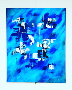 Œuvre contemporaine nommée « grand bleu », Réalisée par LAURENT LENA