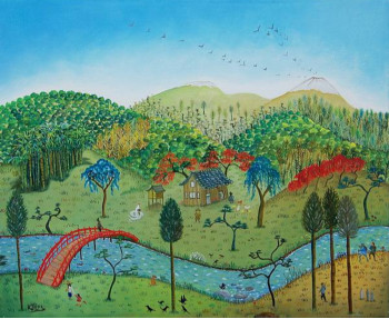 Œuvre contemporaine nommée « HASUMI », Réalisée par KATIA HUIDOBRO-MARAIS