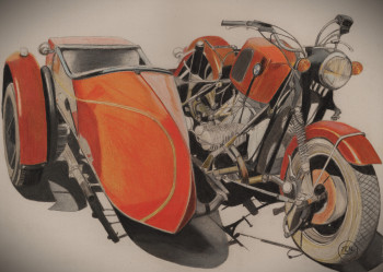 Œuvre contemporaine nommée « Sidecar, liberté partagée », Réalisée par PIRDESSINS