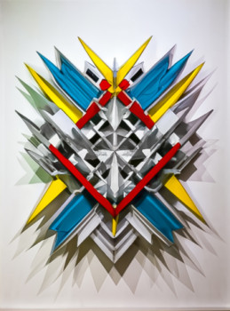 Œuvre contemporaine nommée « etude preparatoire origami 11 », Réalisée par @TEDRUB, MR PAINT, WISS, MAITRE COUQUE