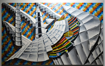 Œuvre contemporaine nommée « mouvement immobile », Réalisée par TEDRUB