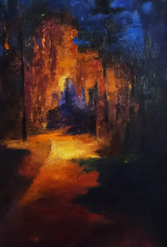 Œuvre contemporaine nommée « lumière du soir », Réalisée par BRIGITTE PERNOT
