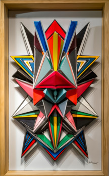 Œuvre contemporaine nommée « origami 33 », Réalisée par @TEDRUB, MR PAINT, WISS, MAITRE COUQUE