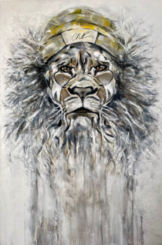 Œuvre contemporaine nommée « Lion en quête », Réalisée par CNP