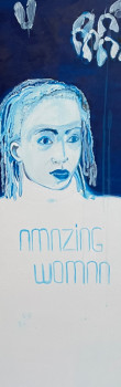 Œuvre contemporaine nommée « Mon œuvre est porté par la recherche du féminin, dans son lien avec la nature. Le bleu reste une des couleurs de la », Réalisée par IGENDA.M
