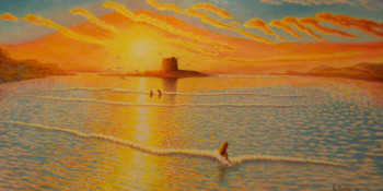 Œuvre contemporaine nommée « Soleil couchant sur les Iles », Réalisée par AMALIA MEREU