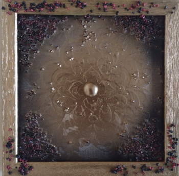 Œuvre contemporaine nommée « Mandala perlé 30 », Réalisée par STOECKLIN FRéDéRIC