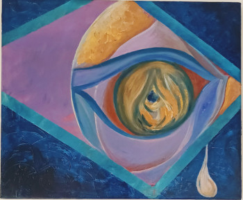 Œuvre contemporaine nommée « Dropping tear », Réalisée par SARAH