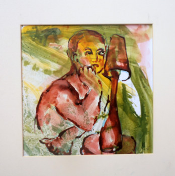 Œuvre contemporaine nommée « Femme à la lampe », Réalisée par VALENTINE CARRE