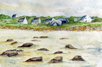 Œuvre contemporaine nommée « La plage de Menez Ham à Kerlouan », Réalisée par MICHEL HAMELIN