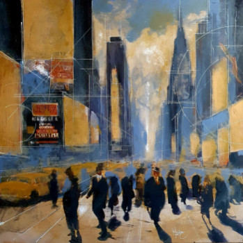 Œuvre contemporaine nommée « Un groupe à New York », Réalisée par FRéDéRIC HAIRE