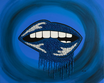Œuvre contemporaine nommée « Plaisir et Gourmandise "Shimmering blue" », Réalisée par ROSE MARY VALLAS
