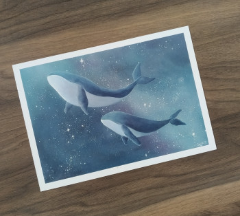 Œuvre contemporaine nommée « Interstellar whales », Réalisée par CAMILLE DE VILLEDON