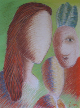 Œuvre contemporaine nommée « Trois êtres 2 », Réalisée par IGOR MOURET