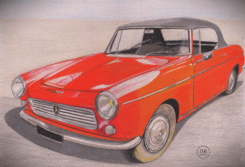 Œuvre contemporaine nommée « Peugeot 404 cabriolet », Réalisée par PIRDESSINS