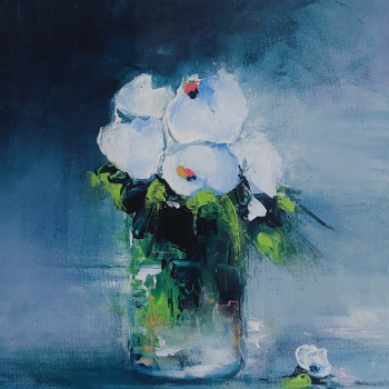 Œuvre contemporaine nommée « BLANC BOUQUET », Réalisée par MIREILLE MAURY