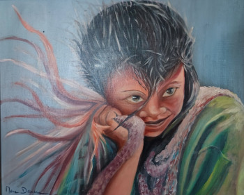 Œuvre contemporaine nommée « " Jeune népalaise rêveuse.." », Réalisée par MARC DANCRE