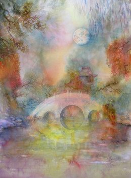 Œuvre contemporaine nommée « Sous la Lune étoilée », Réalisée par CLAIRE VALENTIN