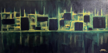 Œuvre contemporaine nommée « Les Docks-La Nuit », Réalisée par NICOLAS POUVESLE