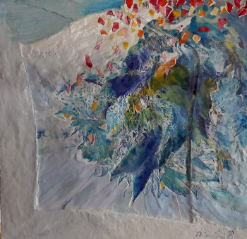 Œuvre contemporaine nommée « Chorégraphie Bleu », Réalisée par DIMITRI B -BD