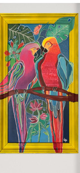 Œuvre contemporaine nommée « Les perroquets », Réalisée par VALéRIE RIOU