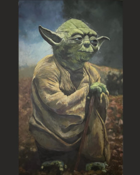 Œuvre contemporaine nommée « Maestro Yoda », Réalisée par DIEGO QUEZADA