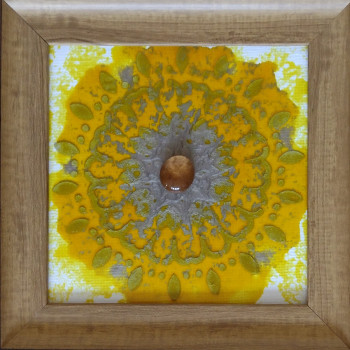 Œuvre contemporaine nommée « Mandala perlé 13 », Réalisée par STOECKLIN FRéDéRIC