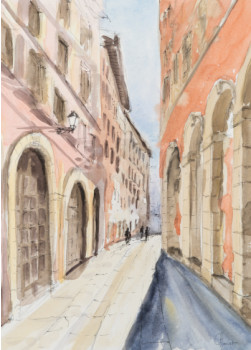 Œuvre contemporaine nommée « Ruelle du Vieux Lyon », Réalisée par FRANçOIS CHAUVET