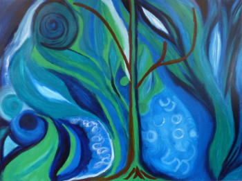 Œuvre contemporaine nommée « L'ample respiration de l'arbre », Réalisée par MAGDA HOIBIAN