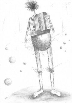 Œuvre contemporaine nommée « L'accordéoniste », Réalisée par TMC