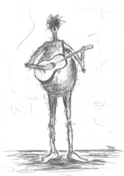 Œuvre contemporaine nommée « Chanteur à la guitare », Réalisée par TMC