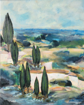 Œuvre contemporaine nommée « Cyprès de Provence », Réalisée par TROTTOLI