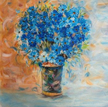 Œuvre contemporaine nommée « Fleur bleue », Réalisée par TROTTOLI