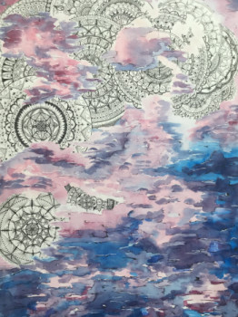 Œuvre contemporaine nommée « Dans les nuages », Réalisée par JENNY MACHADO